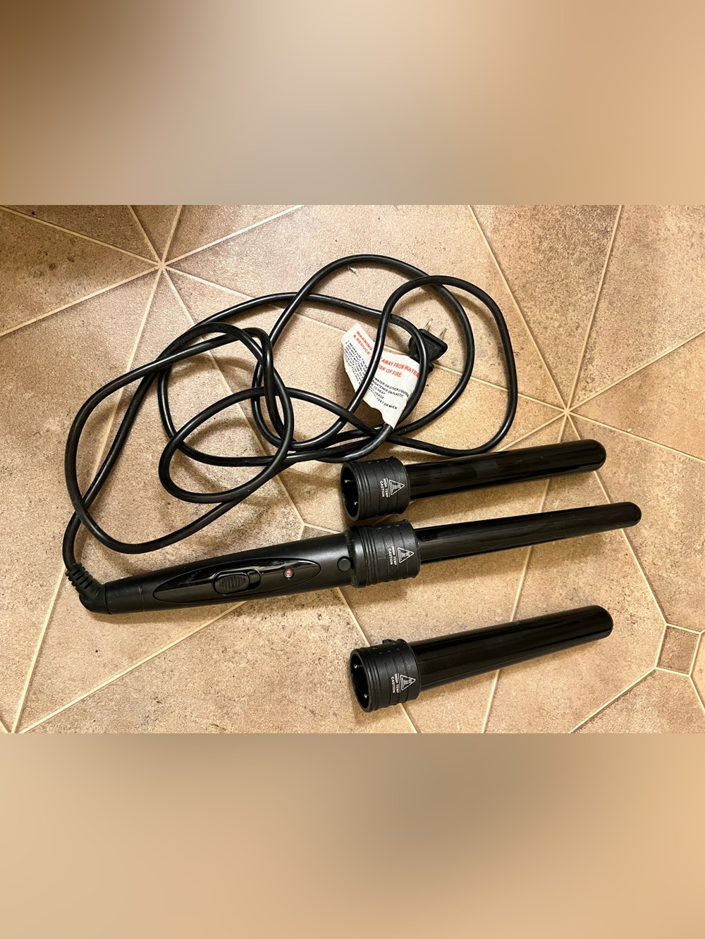 Black Interchangeable Barrel Curling Wand Set - Brand Unspecified